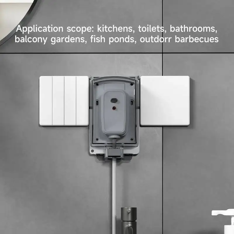 Image of Herepow IP66 wasserdichte Steckdosen, 16 A, 220 V, Küchen- und Badezimmerzubehör, oberflächen- und verdeckter universeller Wandsteckdosenadapter