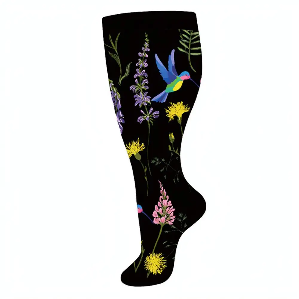 Athletic Compression Socks For Big Size Fitness Running Hiking Long Calf Support Stockings Breathable Nylon Unisex
