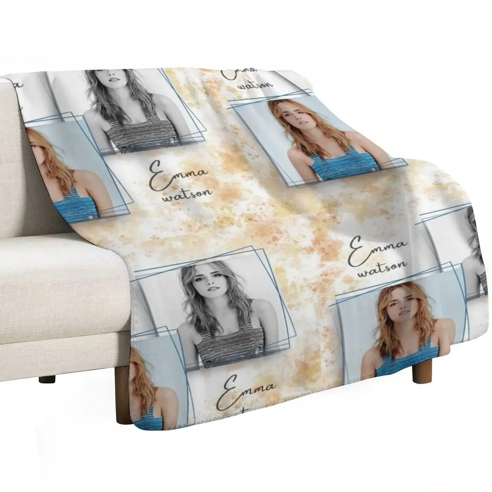 إيما واتسون رمي بطانية فروي هدية مضحكة بطانية فلانيل رقيقة