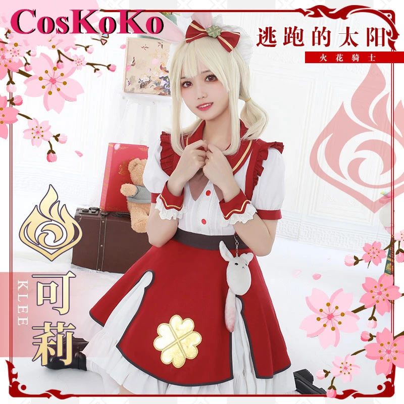 【In Stock】CosKoKo Ganyu/Klee Cosplay Anime Game Genshin Impact Costume Gorgeous Maid Dress Halloween Party Role Play Clothing