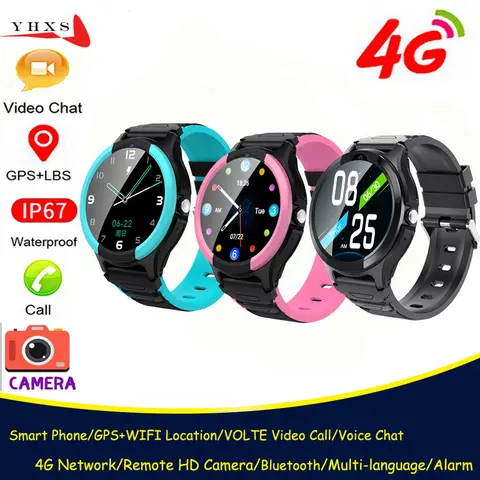 IP67 Su Geçirmez Akıllı 4G Uzaktan Kamera GPS WI-FI Çocuk Öğrenciler Kol Saati Görüntülü Arama Monitörü Izci Konumu Android Telefon Izle