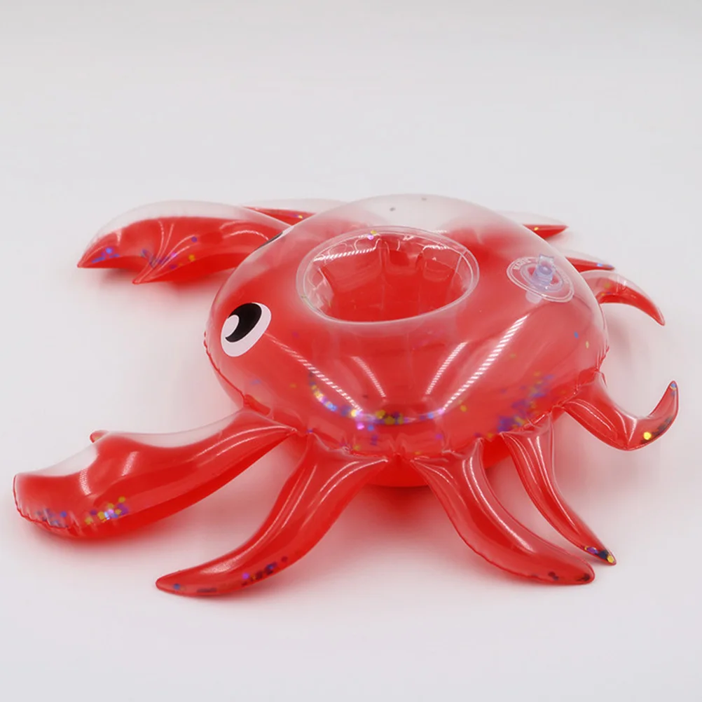 5 pièces porte-gobelet gonflable PVC forme de crabe flottant dessous de verre piscine fête décor gonflable porte-boissons flotteurs sous-verres