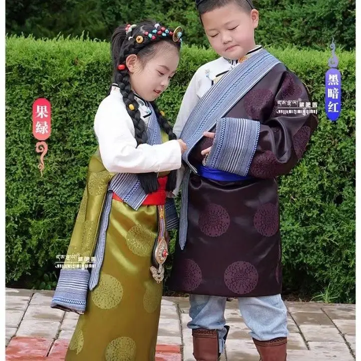 Filles enfants danse Kangba vêtements tibétains nouvelle Robe tibétaine mode tibétaine