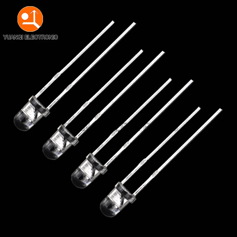 50pcs 3mm Flash Red Blue Bi-Color Light-Emitting-Diode F3 Automatic Flashing LED Flash Control Blinking Diode