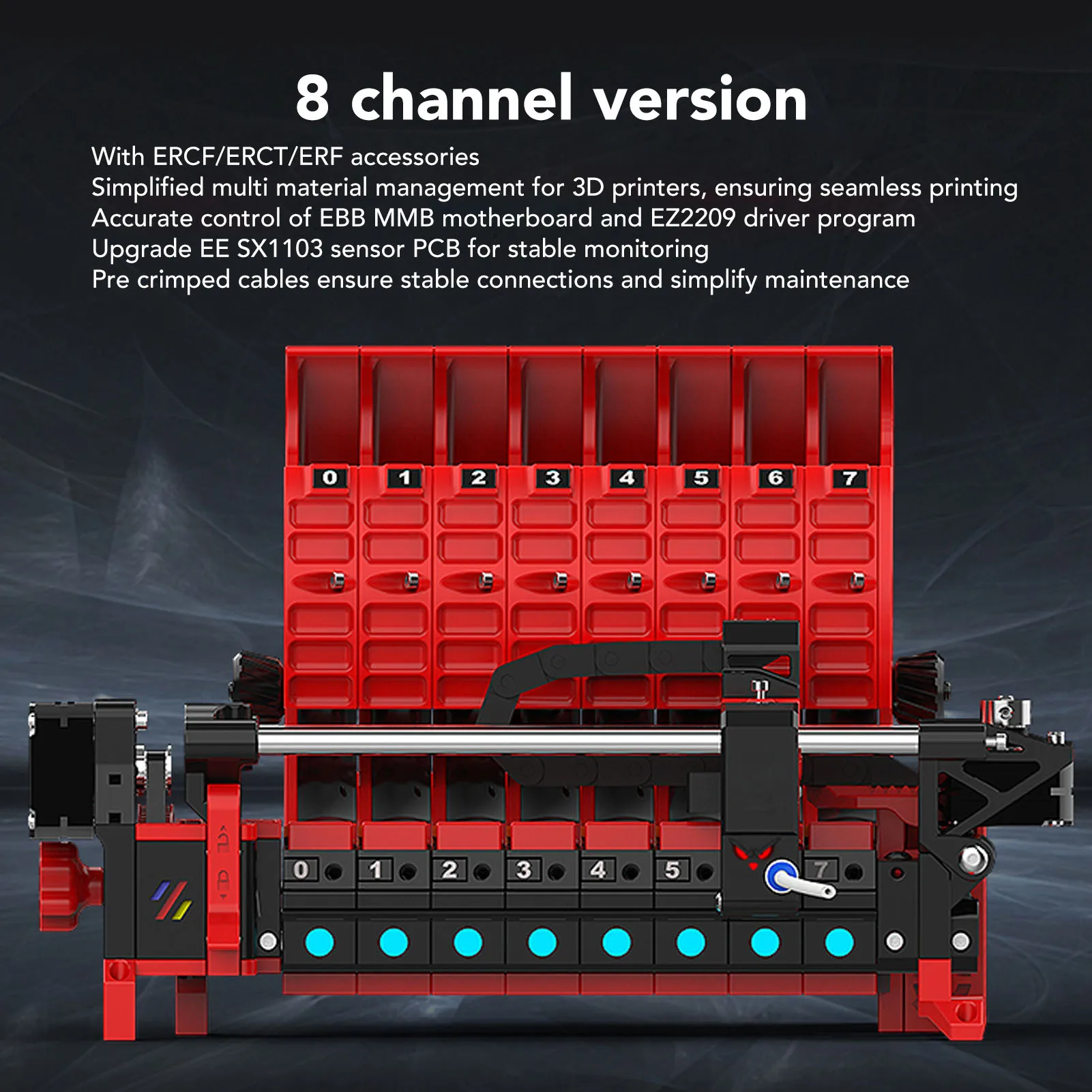 8 Color ERCF ERCF ERCF Kit 8 Color Printing Enrager Rabbit Carrot Feeder Multi Material MMU Kit for Klipper 3D Printers ERCF Kit