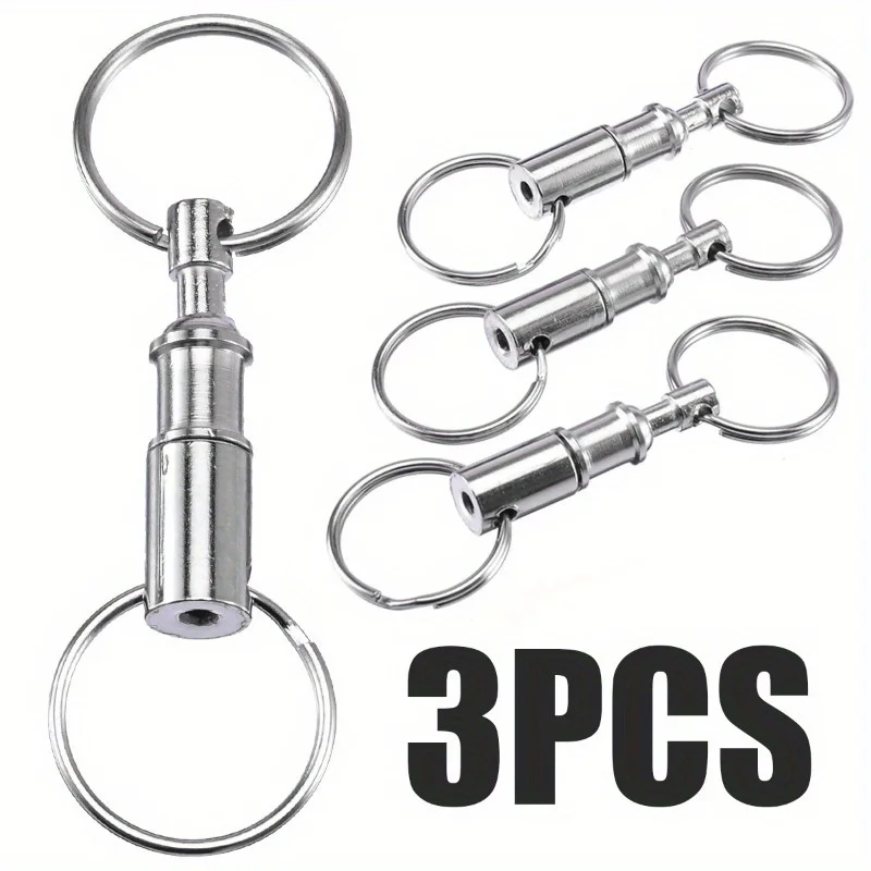 3 stuks snelle demontage sleutelhanger afneembare dubbele ring sleutelhanger hangende knop vrouwelijke sleutelhanger