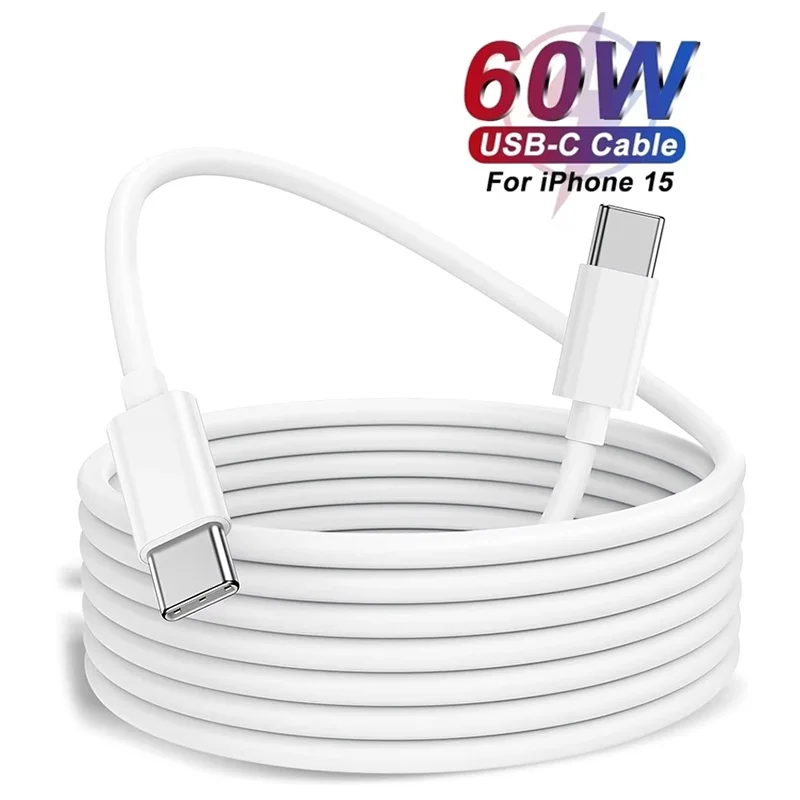 1m-2m 60W Type C Fast Charge Cable Super Fast Charger Cord USB C To Type C Cables Phone Charger For iPhone 16 15 Pro Max Xiaomi