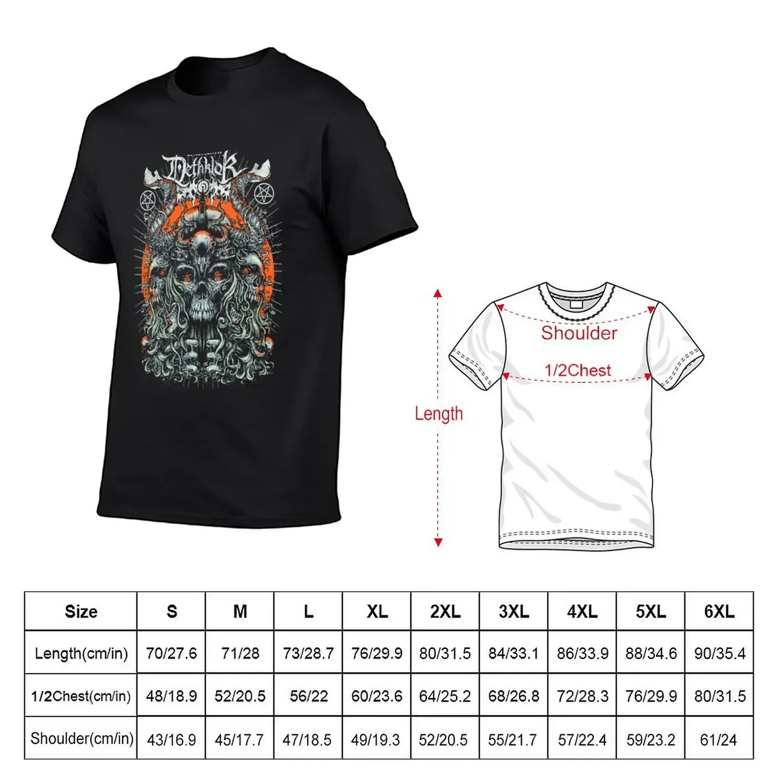 Dethklok - Skulls T-Shirt summer top Aesthetic clothing customs design your own blacks mens clothes