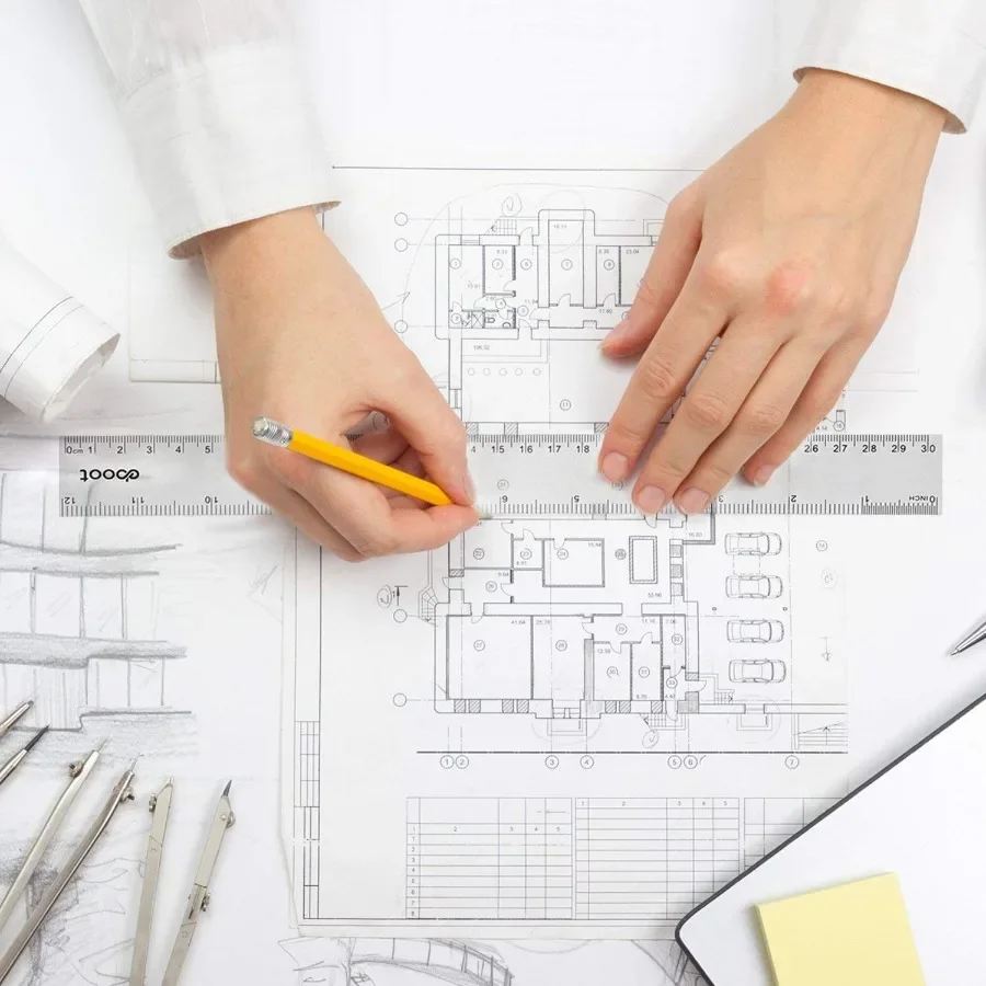 مسطرة الطالب 12 بوصة مساطر بلاستيكية مقاومة للكسر 2 عبوة، حافة مستقيمة شفافة للوازم المكتبية المدرسية والهندسة