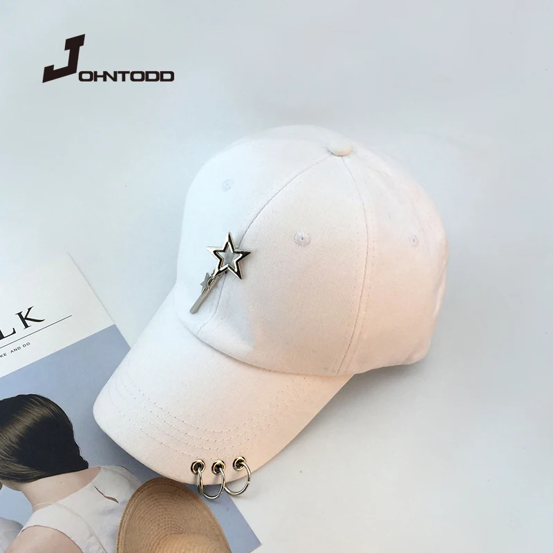 

Fashion Hip Hop Women's Baseball Cap With Ring Circle Snapback Hats For Men Women Unisex Dad Hat Adjustable Kpop Korean Style