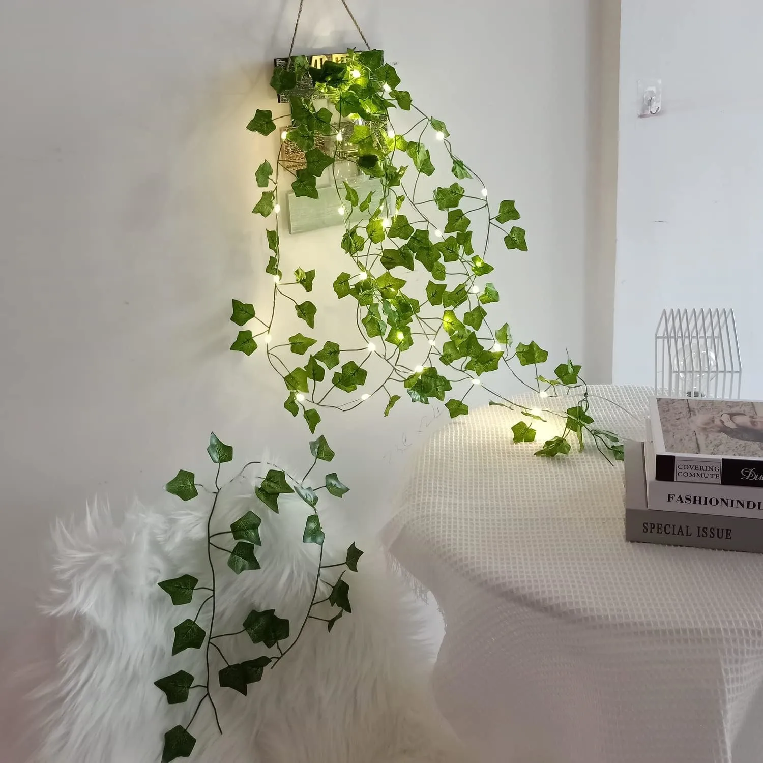 2 Meters LED light string Artificial Green Leaf Vine Home christmas  Wedding Bridal garden Hanging green plants party Decoration