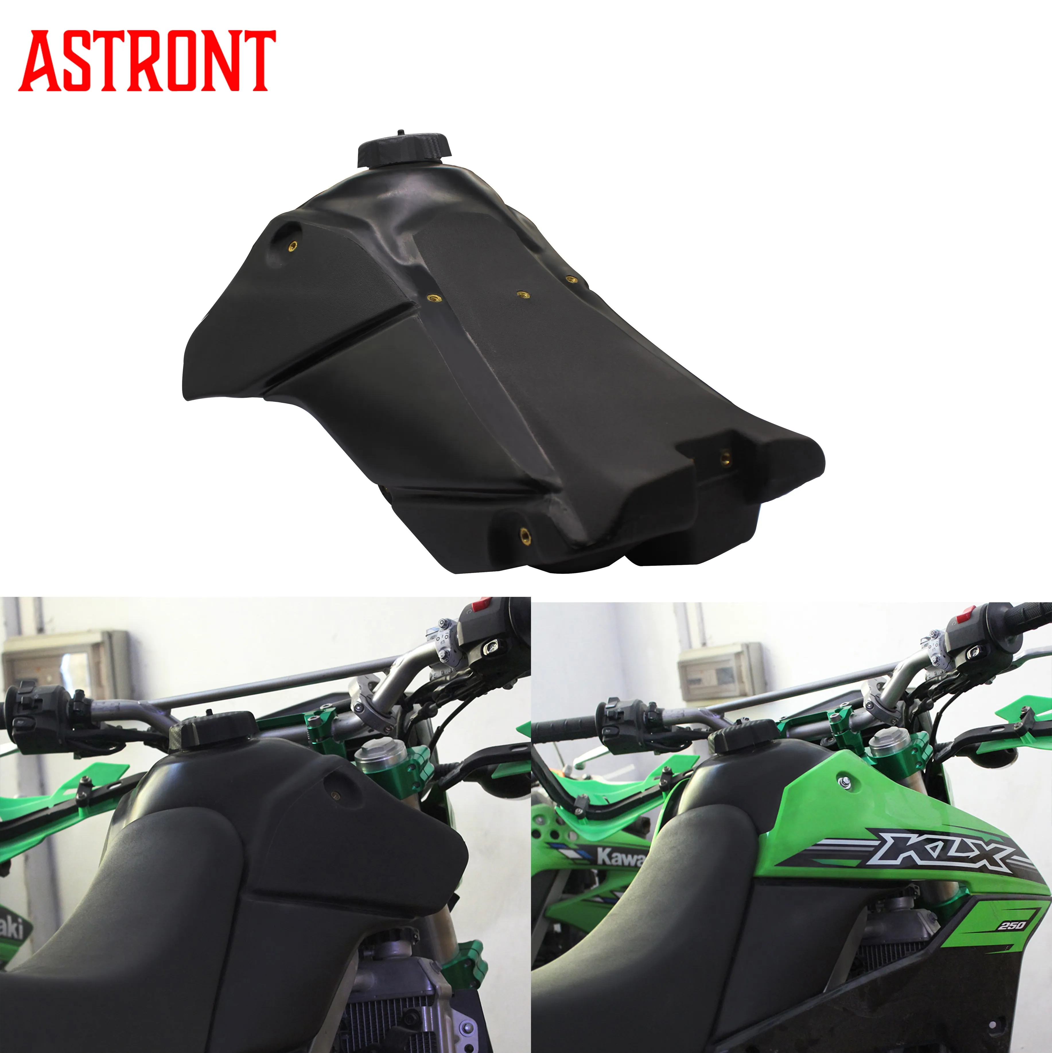 Motorcycle Accessories Black Enlarge Fuel Tank For Kawasaki KLX 250 08-20 Dirt Pit Motorcycle