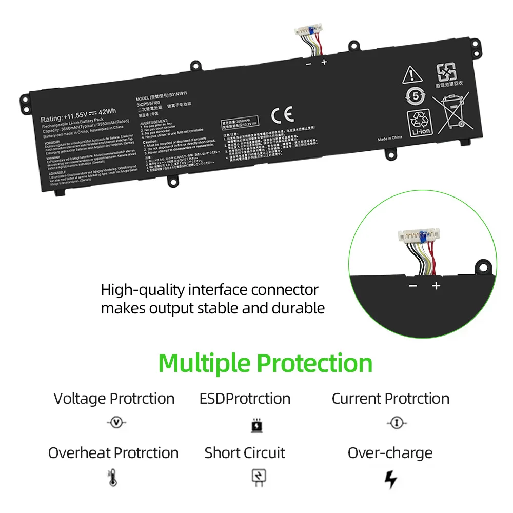 SKOWER بطارية الكمبيوتر المحمول ل ASUS VivoBook Flip 14 TM420IA TP470EA M413DA-EK162T EK007T X421DA X421EA B31N1911 C31N1911 3ICP5/57/80