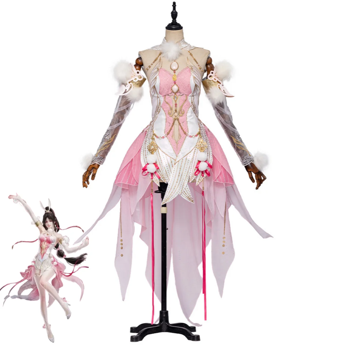 Game Naraka: Bladepoint Kurumi Hu Tao Cosplay Costume Chinese Style Pink Hanfu Dress Wig Woman Sexy Traditional Festival Suit