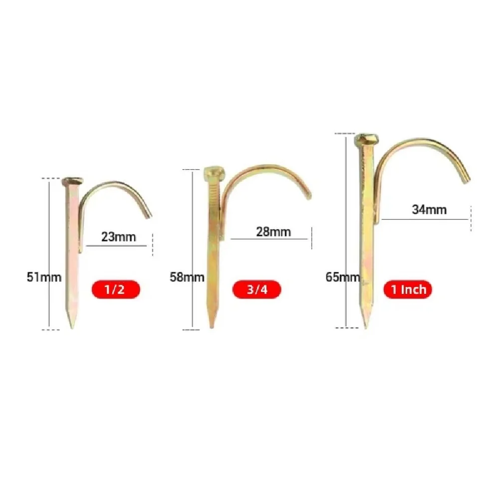 Color Zinc Carbon Steel Hose Support Hooks Water Pipe Fixed Nails Bracket For Hanging Pipes Mounting Clips