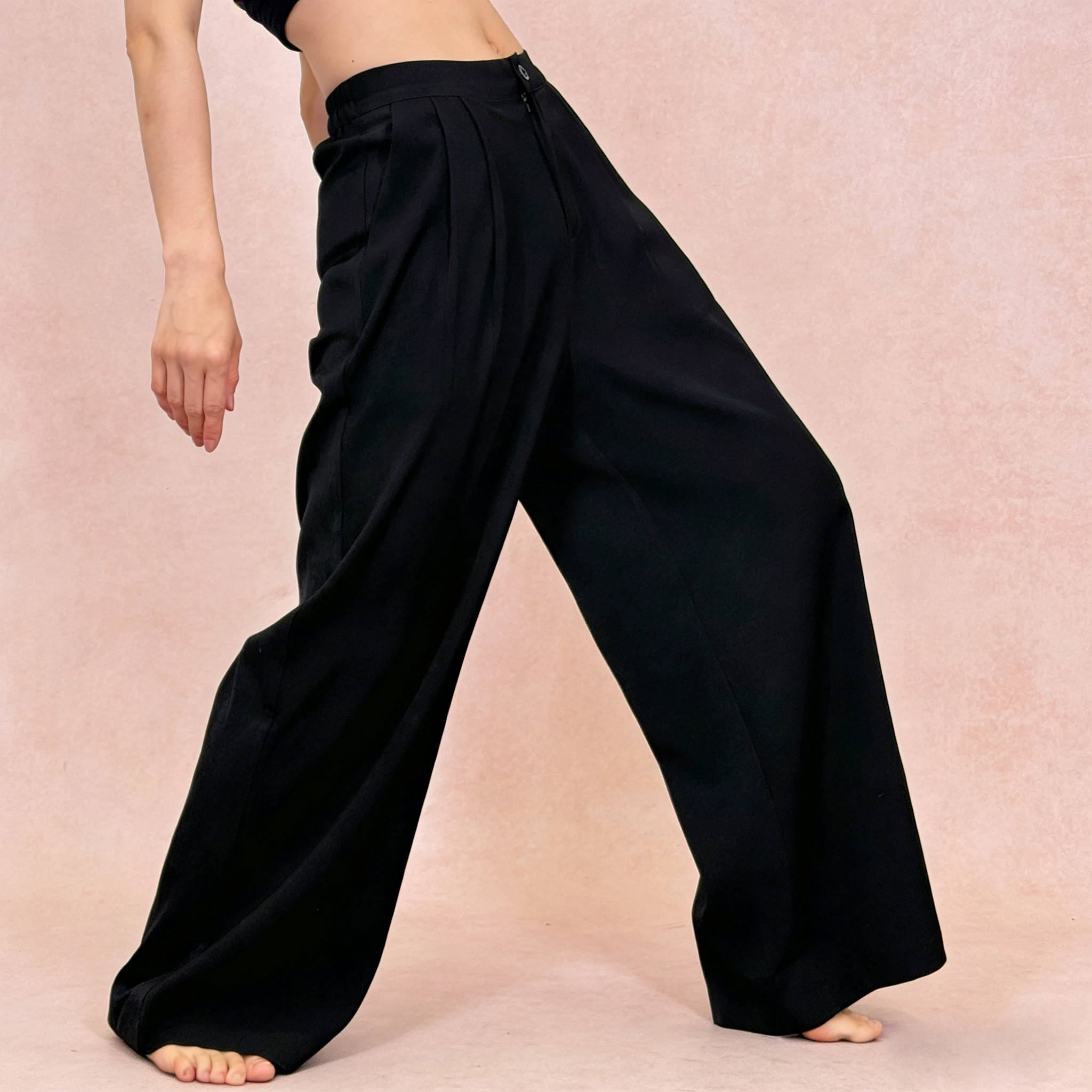 

Modern Dance Universal Suit Pants Wide Leg Casual High Waist Long Straight Cut Ele Ladies' Commuter Sle Trousers