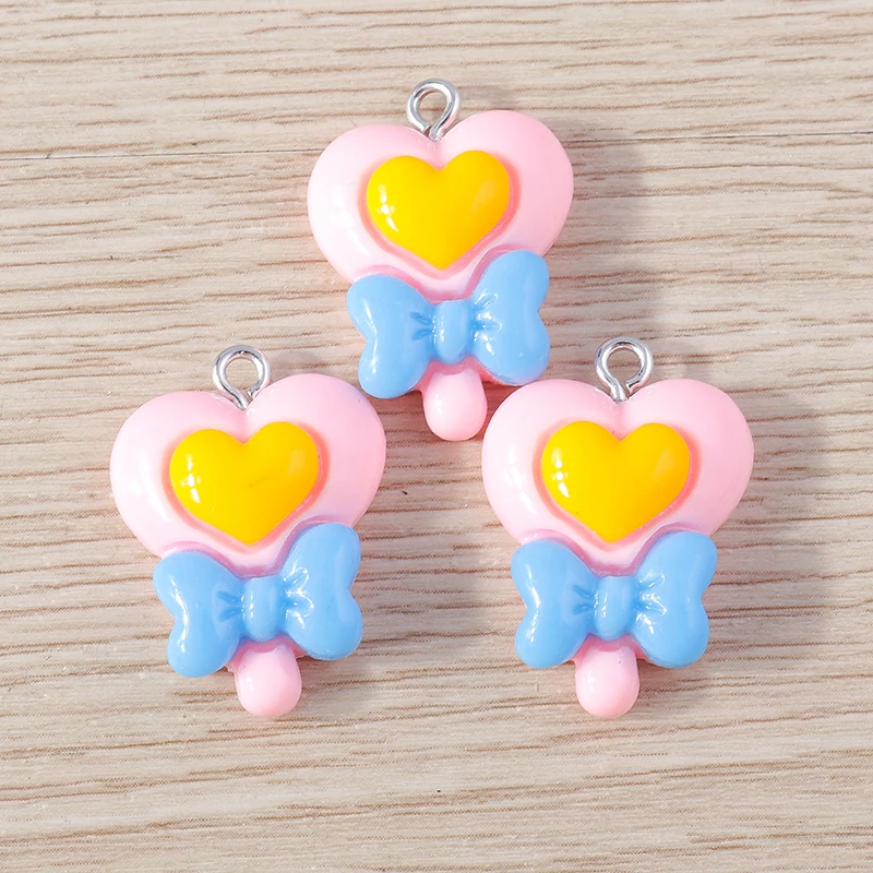 Tusember 15 Stück/Set 17*25mm Niedliche Mädchen-Schleifenzauberstab-Anhänger für Schmuckherstellung, Süße Ohrringe, Halsketten-Anhänger, Kinderspielzeug – Detail 5