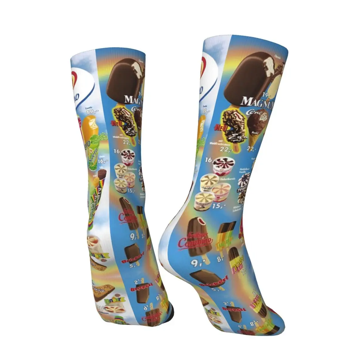 Ice Cream Print  Socks Autumn Stockings Gothic Couple Soft Breathable Socks Design Running Non Slip Socks