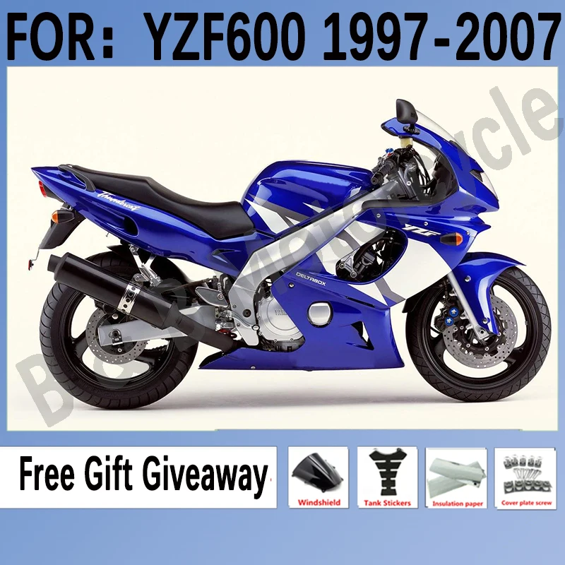 Motorcycle Fairing for Yamaha YZF 600 1997-2007 YZF600 1997 1998 1999 2000 2001 2002 2003 2004 2005 2006 2007 Fairings Set Blue