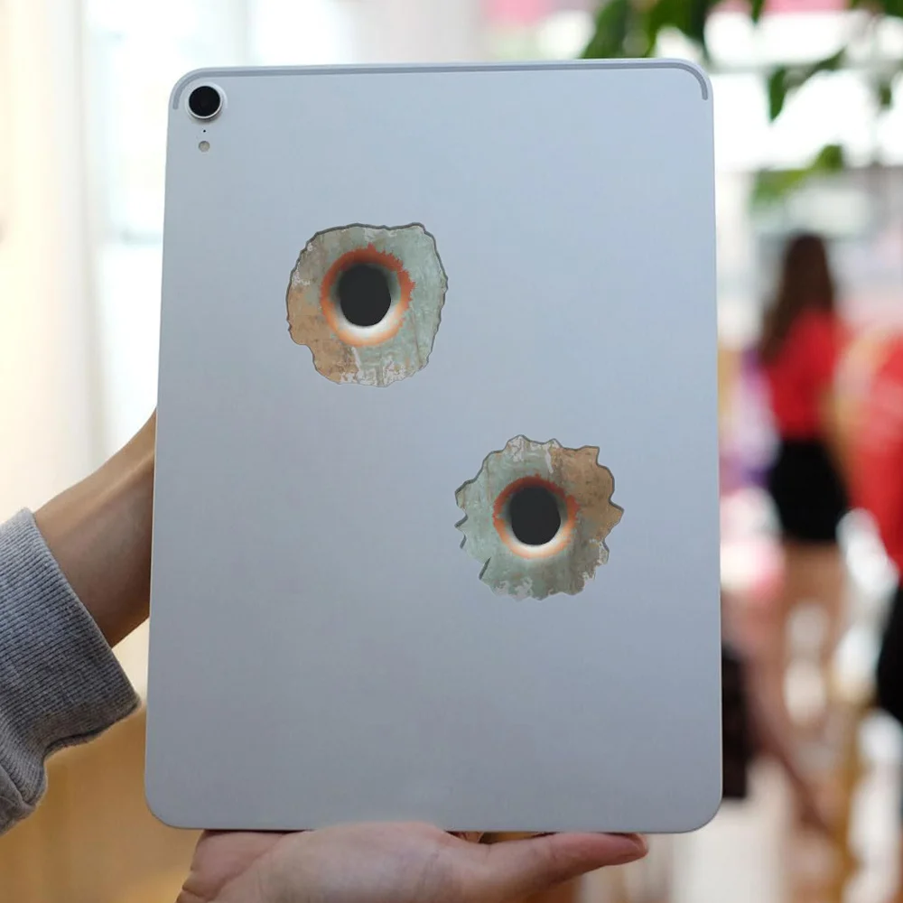 6 قطعة ملصقات دراجة نارية بفتحة رصاصة صدئة مقاومة للماء للدراجات النارية هدية خزان الوقود لتقوم بها بنفسك نافذة السيارة الجسم شارات الفينيل المتينة