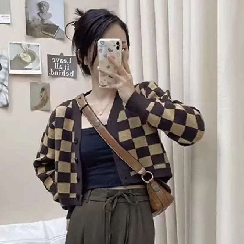 

Мягкий уютный женский вязаный свитер V-Ne, пальто ort Sle, милое осеннее модное пальто для похудения, Гуанчжоу, тринадцатый Fac Outlet