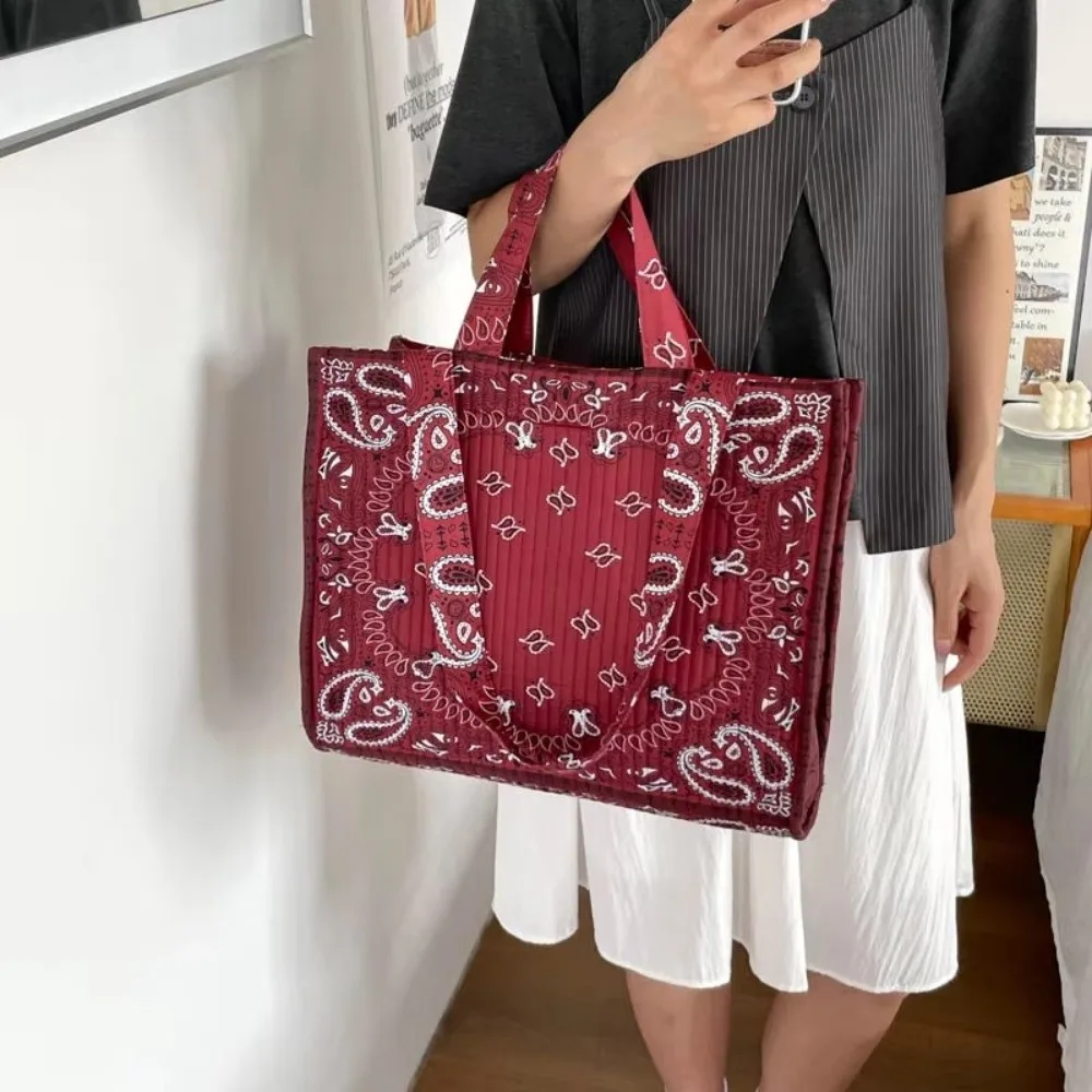 Neue, geräumige Tragetasche im Vintage-Stil mit aufgedrucktem Muster, leichte Schultertasche mit Vintage-Motiv, Stofftasche, Damenhandtasche, ideal für den täglichen Gebrauch. – Detail 4