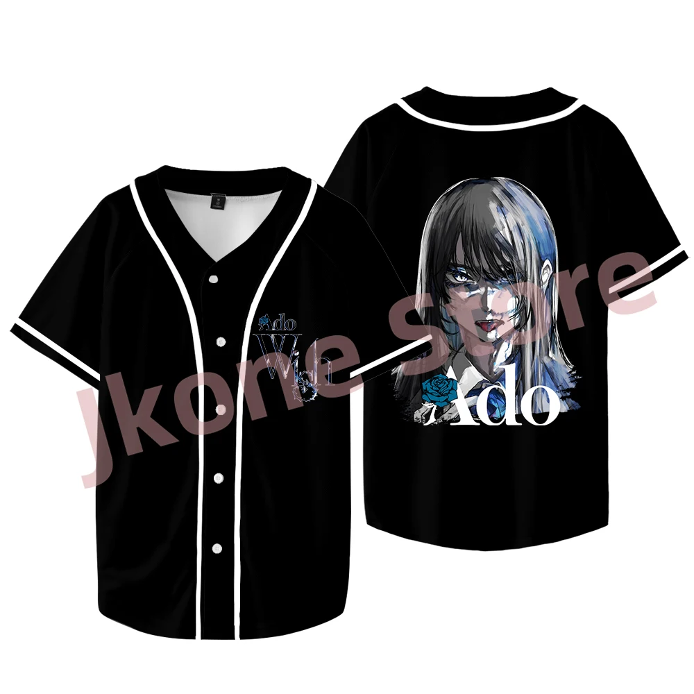 Ado Wish Tour Merch Baseball Jacket Singer Logo Tee Women Men Fashion Casual Short Sleeve T-shirts