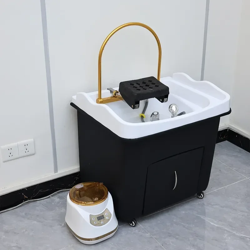 Portable Mobile Head Therapy Device Splicing Shampoo Machine Water Circulation Fumigation Grafting Beauty Bed Barber Shop