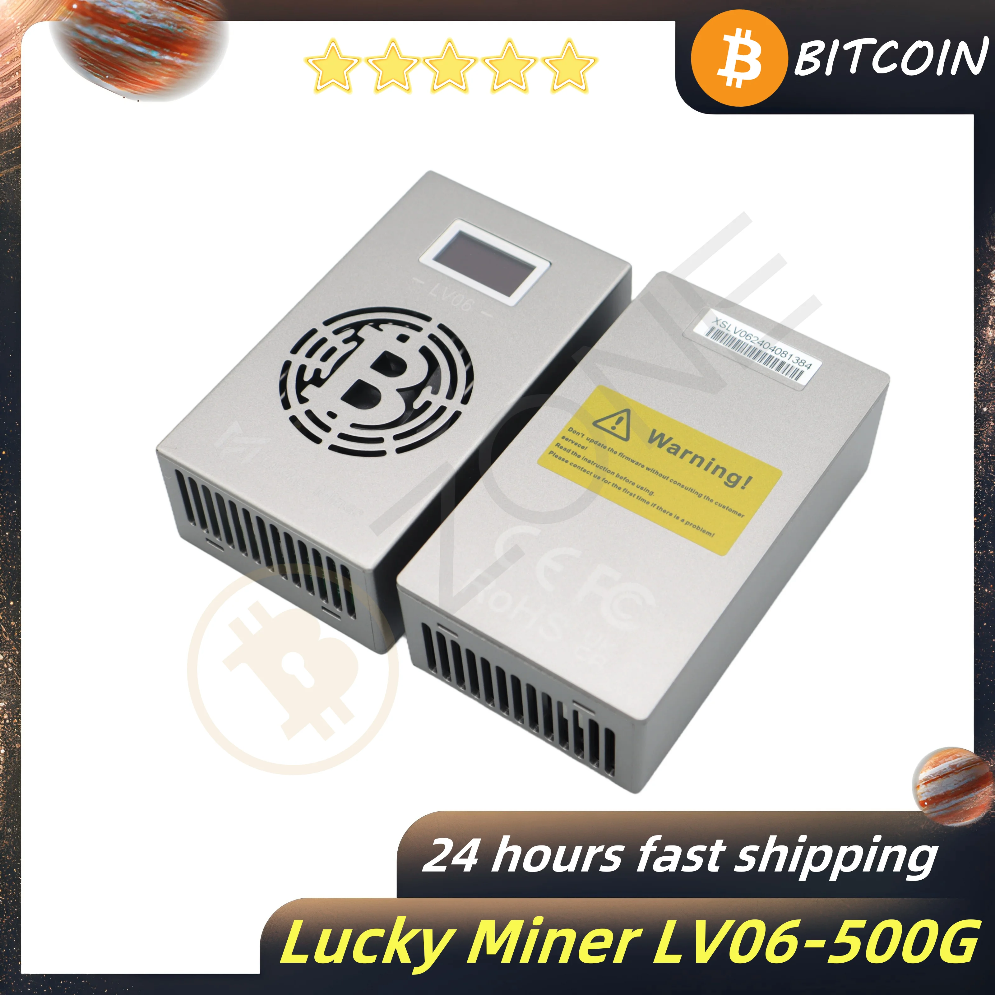 Bitaxe-Ultra Miner, Lucky Miner V6, basé sur BM1366, 500GH/S, Hashrate BTC Mining Machine, Bitcoin Lotto Miner avec alimentation SnapPower 5V