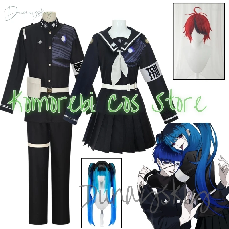 

Darumi Amemiya Anime The Hundred Line Sumino Takumi Cosplay Costume Wig Battle JK Uniform Headwear Last Defense Halloween