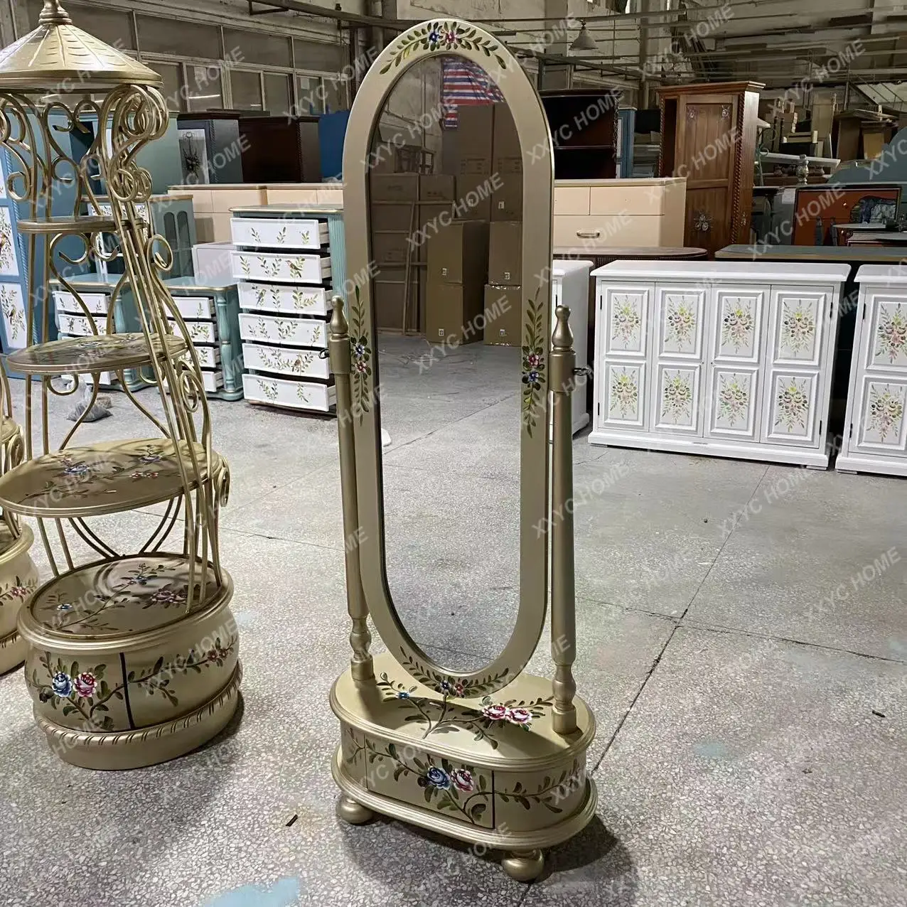 

full-length mirror pure hand-painted storage retro and old bedroom mirror