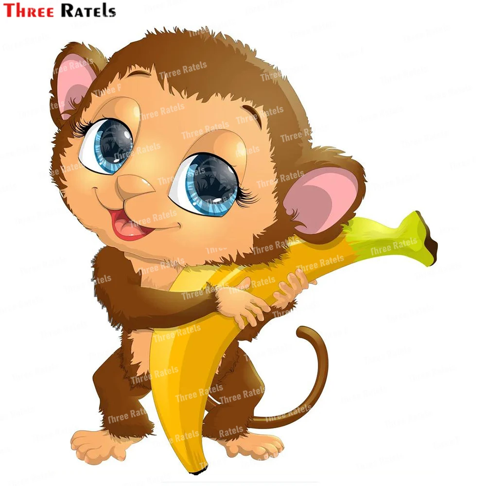 Three Ratels L32 Monkey Vector Stickers And Decals for Car Styling Auto Accessories Vinyl Waterproof Material