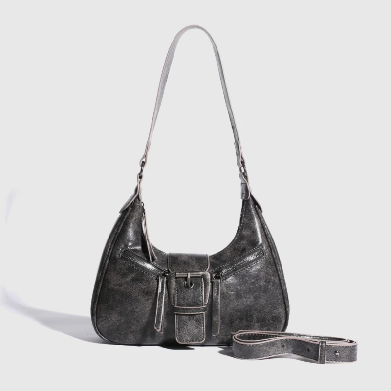 

Retro Y2k Shoulder Bags for Women Casual Cool Hot Girls Underarm Saddle Bag Luxury Pu Leather Girl Crossbody Handbag Phone Purse