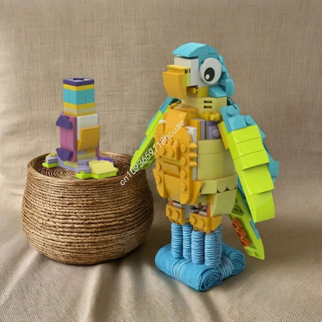 

250 шт. MOC изумрудный попугай, строительные блоки, практические развивающие рождественские игрушки, подарок, логическое мышление, воображение космоса