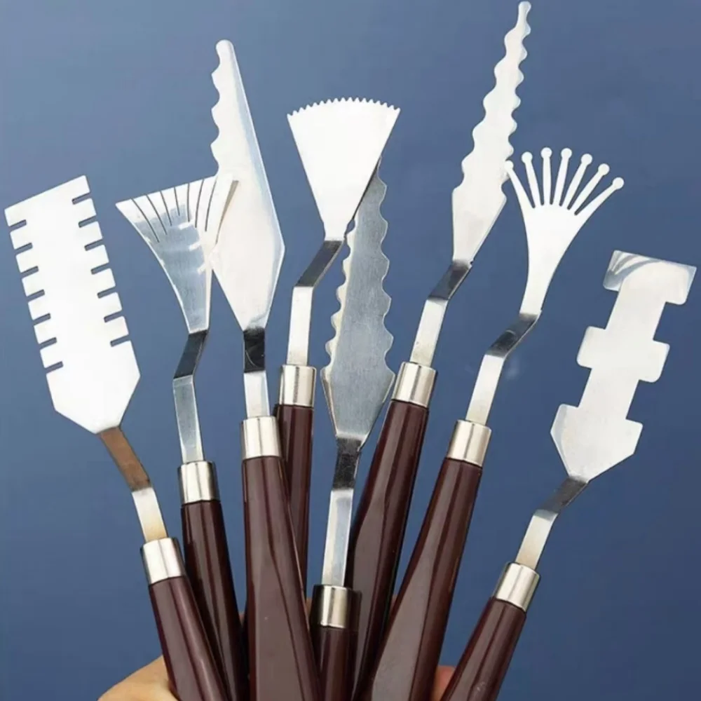 5/9Pcs Shaped Palette Knife Set, Stainless Steel Spatula for Oil & Acrylic, Artist Mixing & Texture Painting Tools