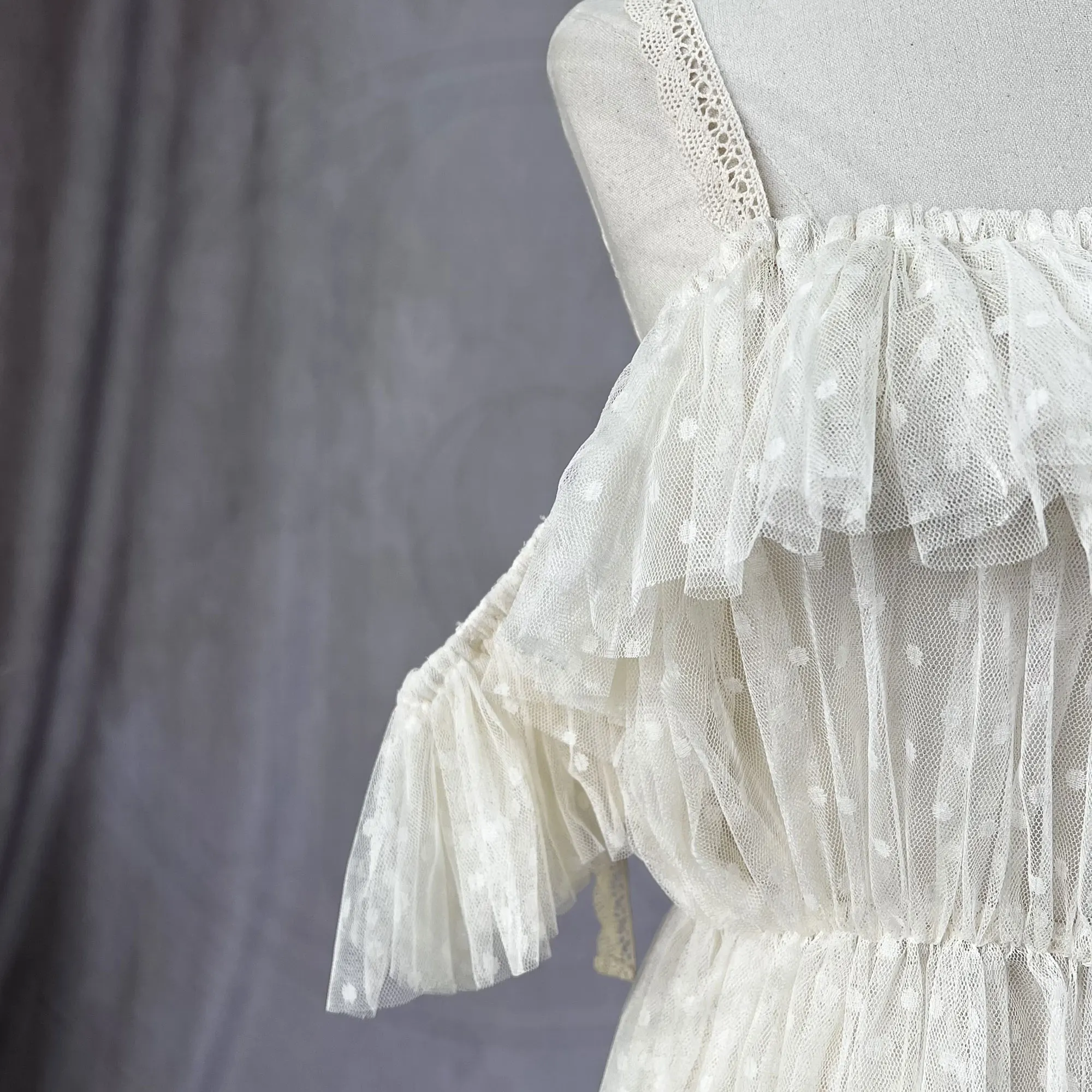Don&Judy Umstandskleid mit Boho-Rüschen für Fotoshootings, Hochzeit, Strand, Babyparty, Schwangerschaft, Damen, Brautkleid, Fotografie – Detail 13