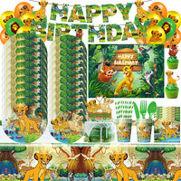 The Lion King Birthday Party Decoration Simba Theme For Kids Event Supplies Balloon Tableware Plates Cups Napkins Candy Box