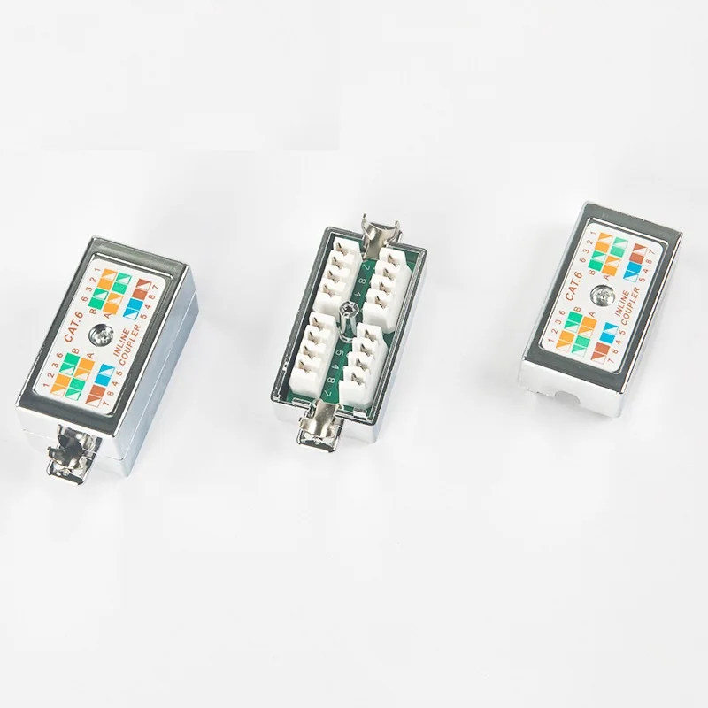 1 قطعة/2 قطعة FGB RJ45 Cat6 صندوق وصلات ، مضمنة Punchdown كرون مقرنة النجار لكابلات شبكة إيثرنت Cat6/Cat5E/Cat5