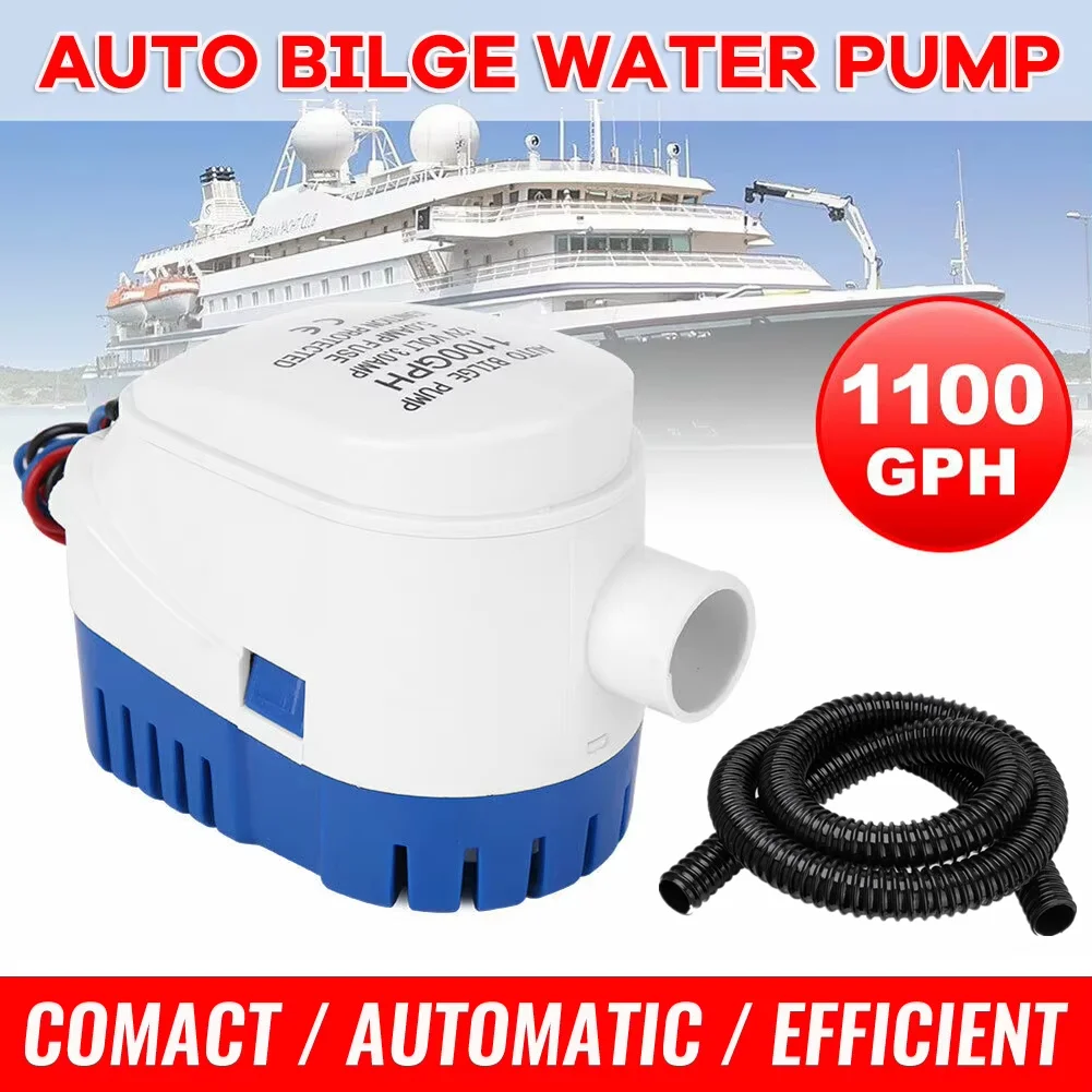 Automatic Boat Submersible Bilge Pump 12V Volt DC Electric Marine Water Pump Small Auto 1100GPH With Switch