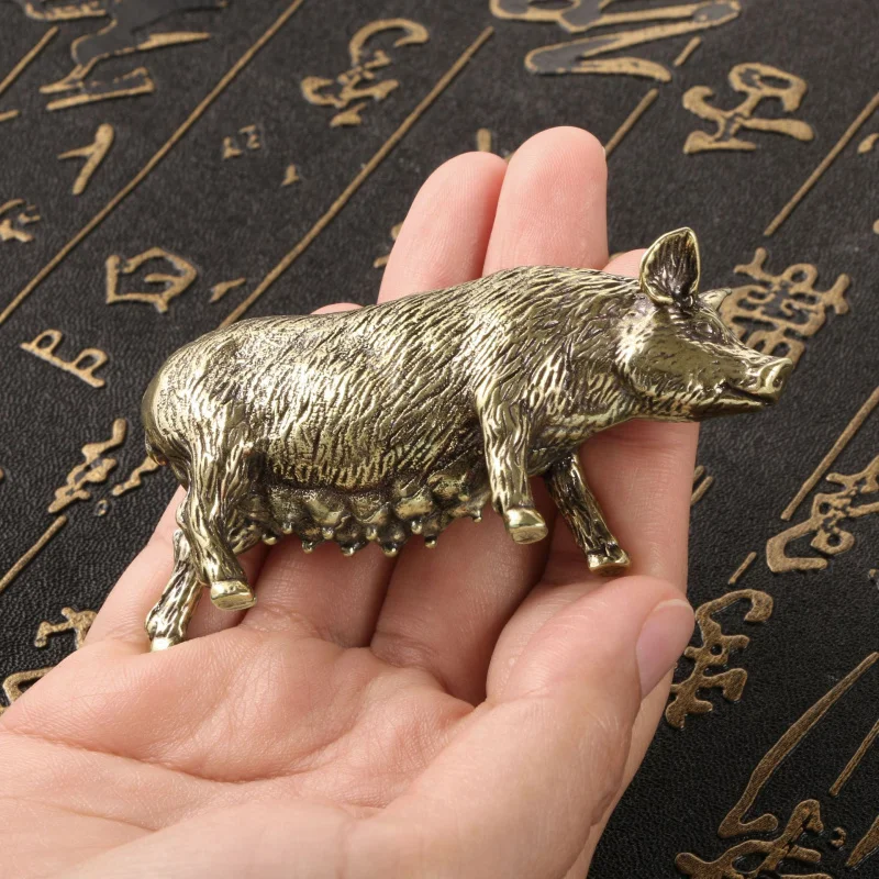 

Antique Style -Fruit Multi-Blessing Large Female Pig Brass Ornament Tea Car Pet Decoration Craft Street Vendor Source