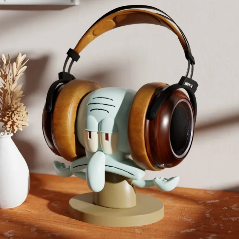 Universal Headphone Stand SpongeBobed Octopus Figure Non-Slip Headset Holder Game Controller Organizer Display Desktop Decor