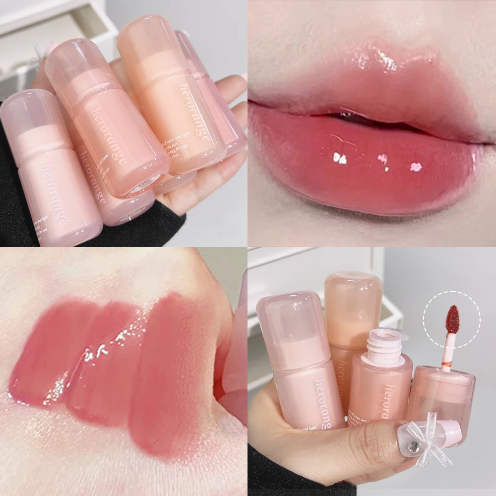 Spiegel Feuchtigkeitsspendende Lip Gloss Transparent Glas Gelee Lip Glasur Wasserdicht Wasser Nude Flüssigen Lippenstift Klare Tönung Koreanische Make-Up