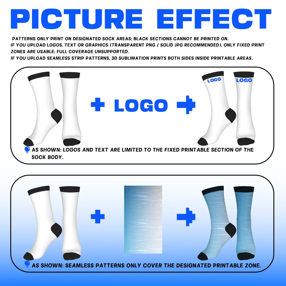 Custom Print Black Toe Crew Socks Personalized Photo Logo Unisex Elastic Moisture Wicking Athletic Sports Washable Gift Socks