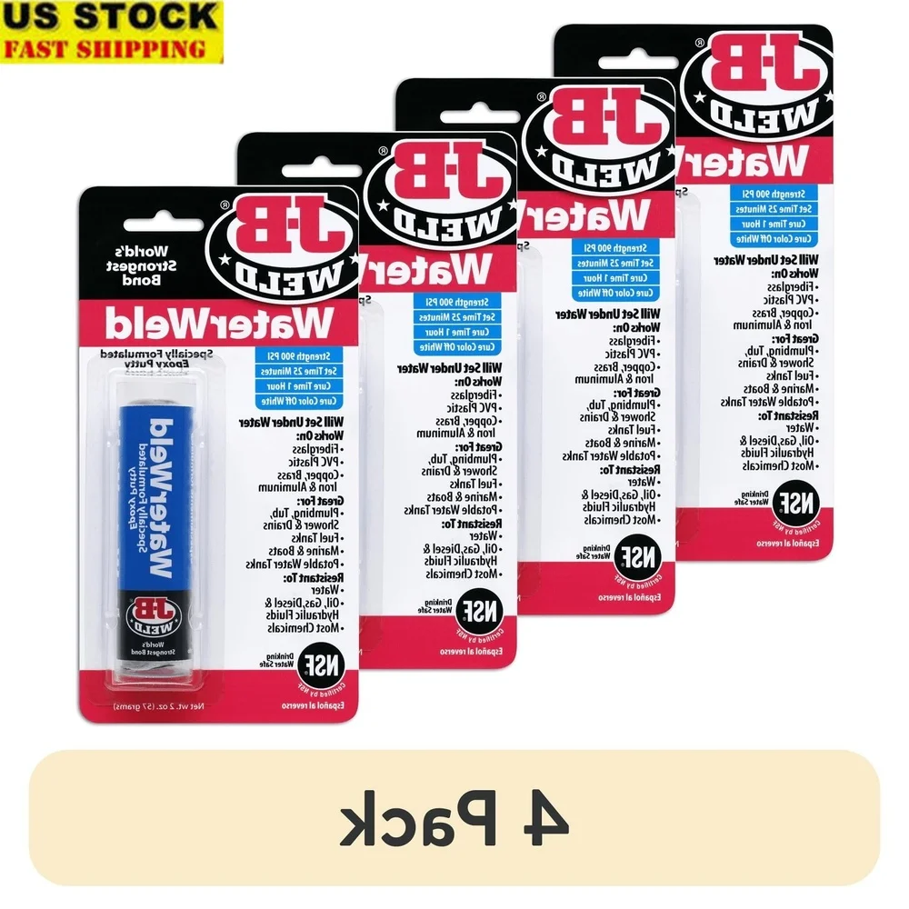 

4 упаковки, водяная эпоксидная шпаклевка, 2 унции, ручная заметка, водонепроницаемая, для подводного ремонта, сантехнические резервуары, лодки, дренажи, ванны, душа