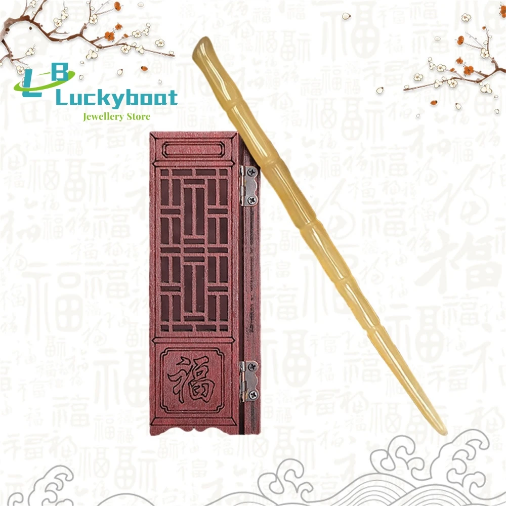 Natural Horns Ancient Style Long Plus Hairpin Bamboo Section Daily Simple Retro