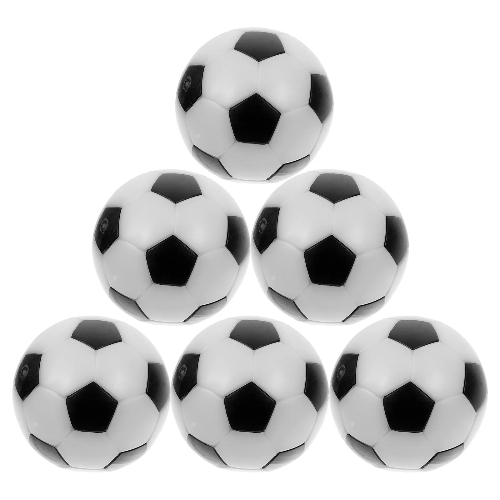 6 szt. piłek do piłkarzyków stołowych 32 mm, czarno-białe mini piłki do piłkarzyków stołowych, zamienne, kompatybilne z Striker Barcelona