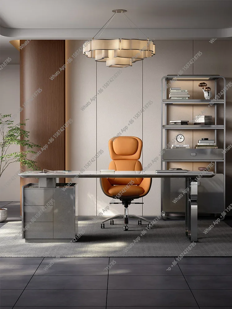 

V Italian minimalist desk light luxury modern minimalist home office computer desk writing desk