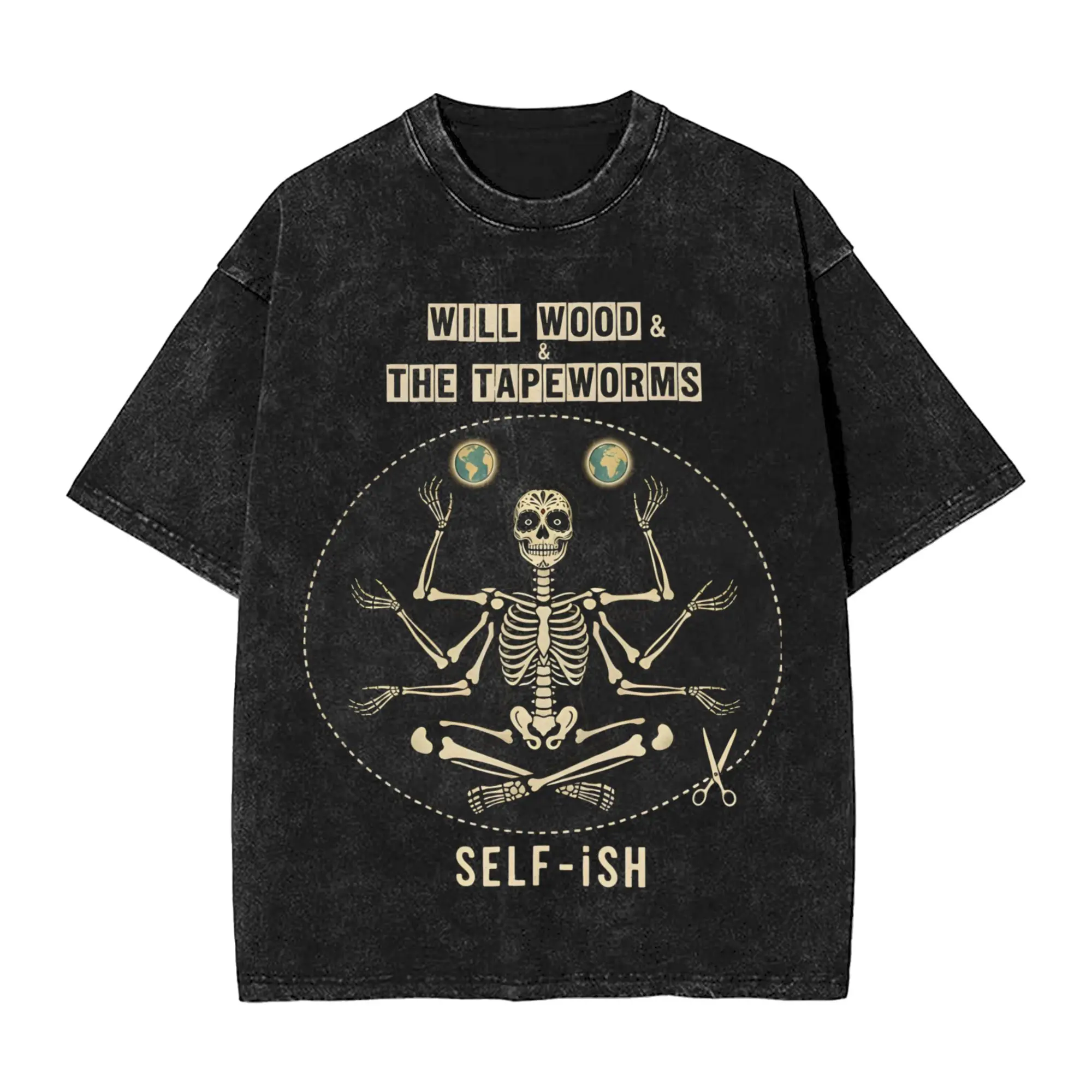 Harajuku Washed Shirt Self-ish Will Wood Meditation  Merch Retro T Shirt Oversize  Streetwear Short Sleeve Summer Tops Tees