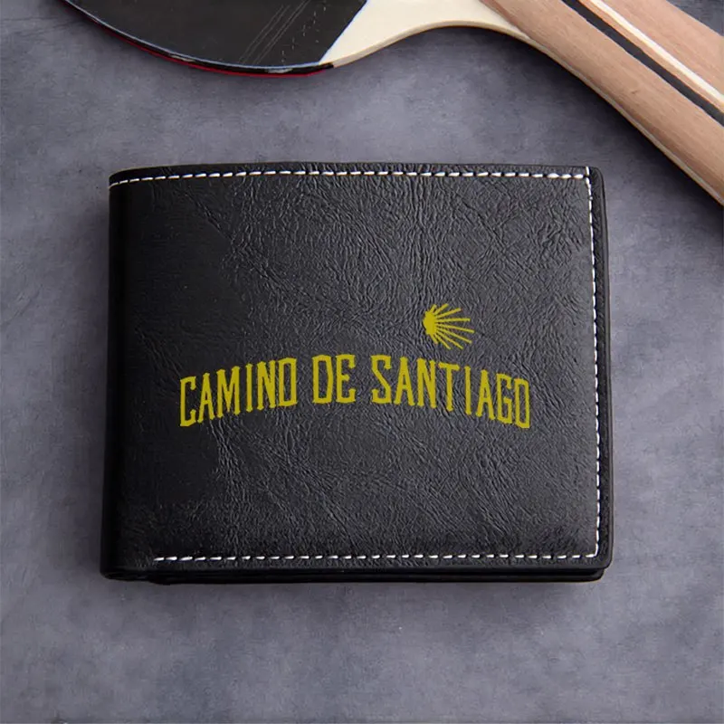Portafoglio Camino de Santiago Premium PU Design minimalista Portafoglio compatto unisex leggero e durevole per affari