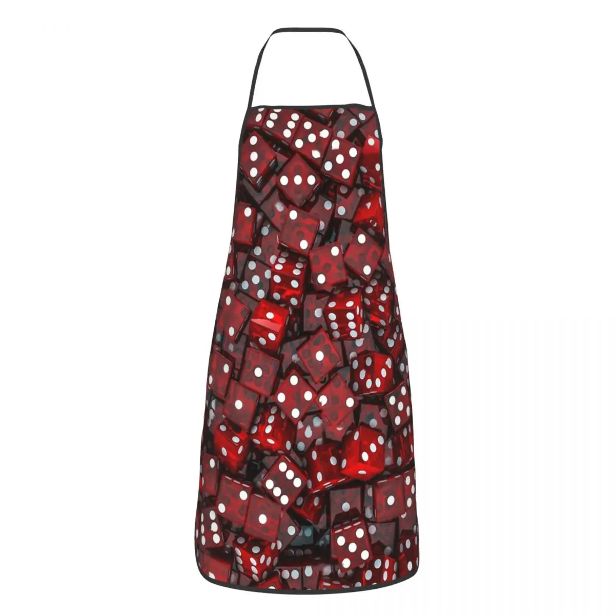 Custom Bib Red Dice Aprons for Men Women Unisex Adult Chef Kitchen Cooking Card Class Tablier Cuisine Painting